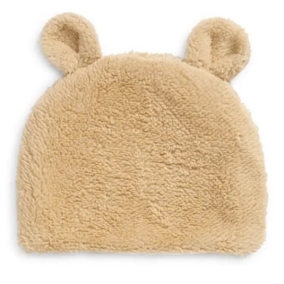 NWT Nordstrom + Tucker Tate Baby Bear Hat and Mittens Set Beige Semolina Furry - Picture 2 of 12
